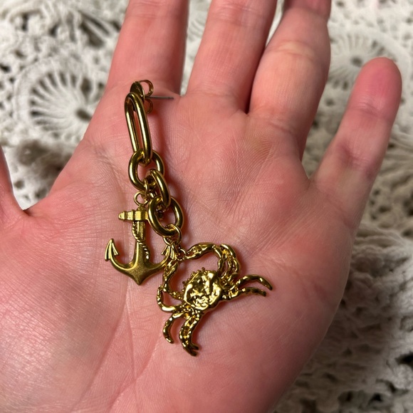 RARE Zimmermann Gold Anchor and Crab Dangle Earrings - Picture 3 of 7